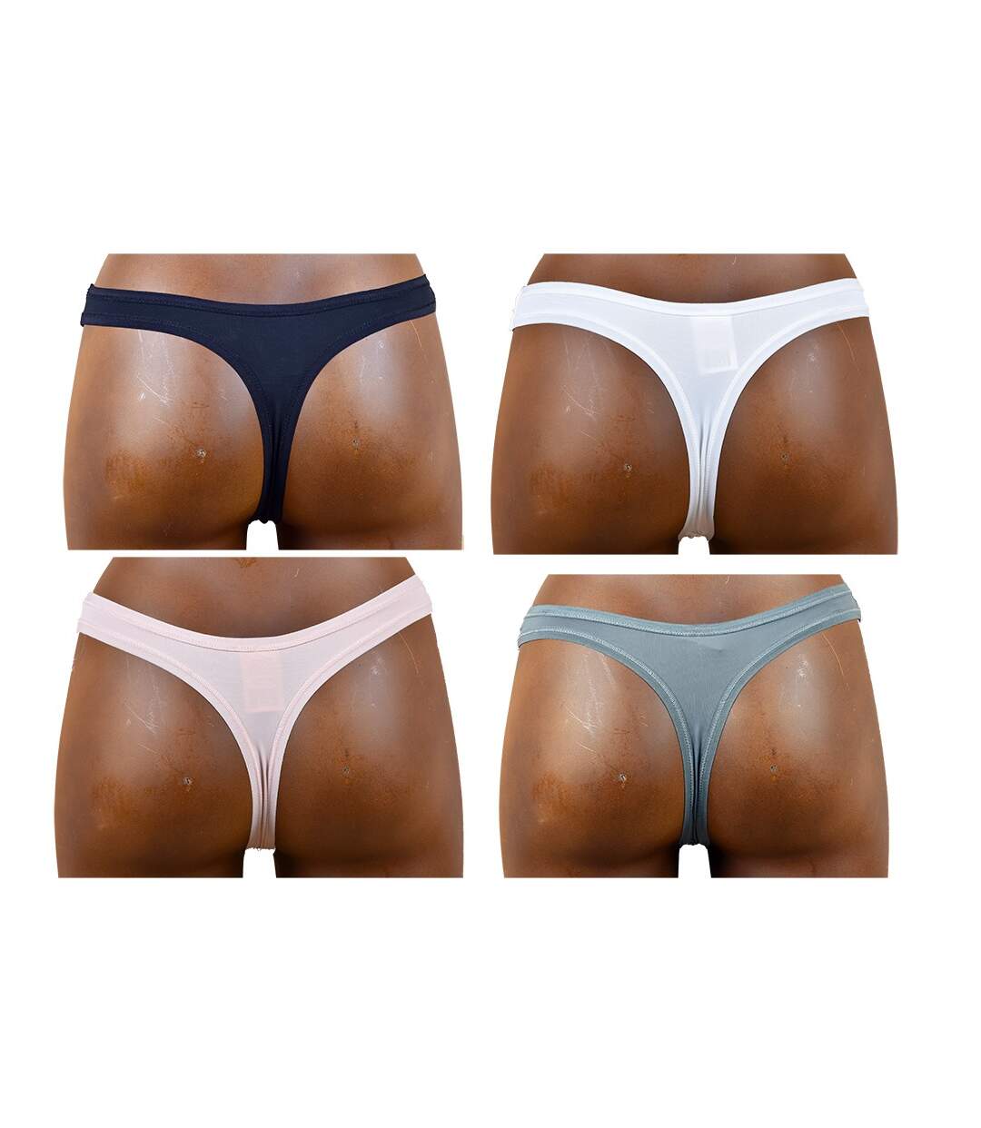 Culottes Femme INFINITIF Confort Qualité supérieure -Boxer, Shorty, String Strings unis Noirs Pack de 3 en Microfibre-3