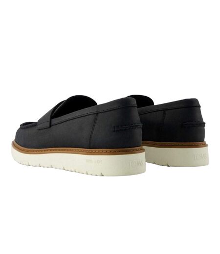 Mens Navi Trvl Lite Havana Leather Loafers Black Toms