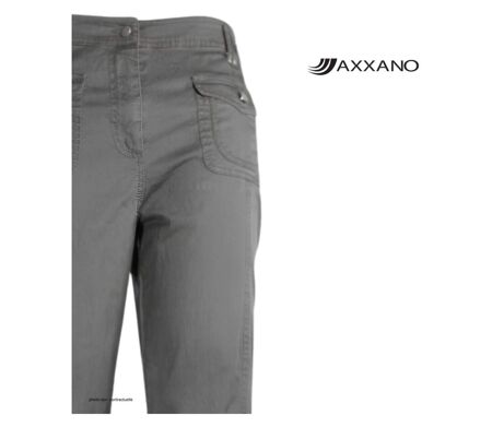 AXXANO AH1162G - Pantalon femme stretch gris en coton et lycra pour un confort absolu