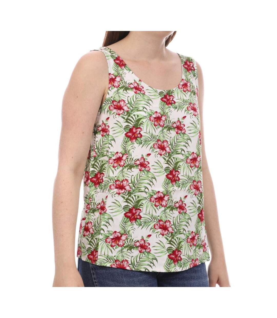 Débardeur blanc/vert femme vero moda easy-1