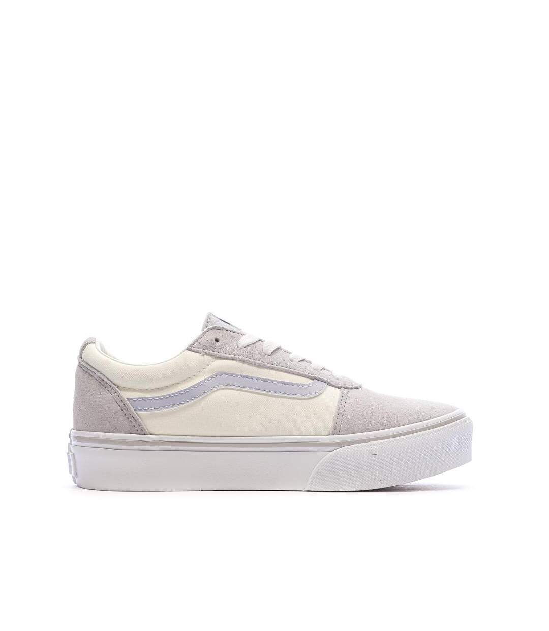 Baskets beige femme vans ward platform-2