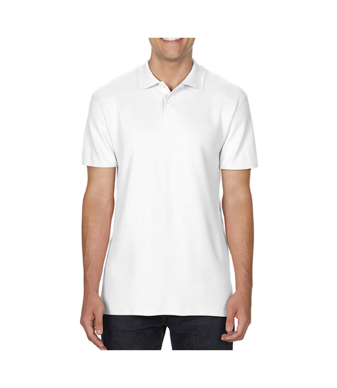 Polo adulte blanc Gildan-3