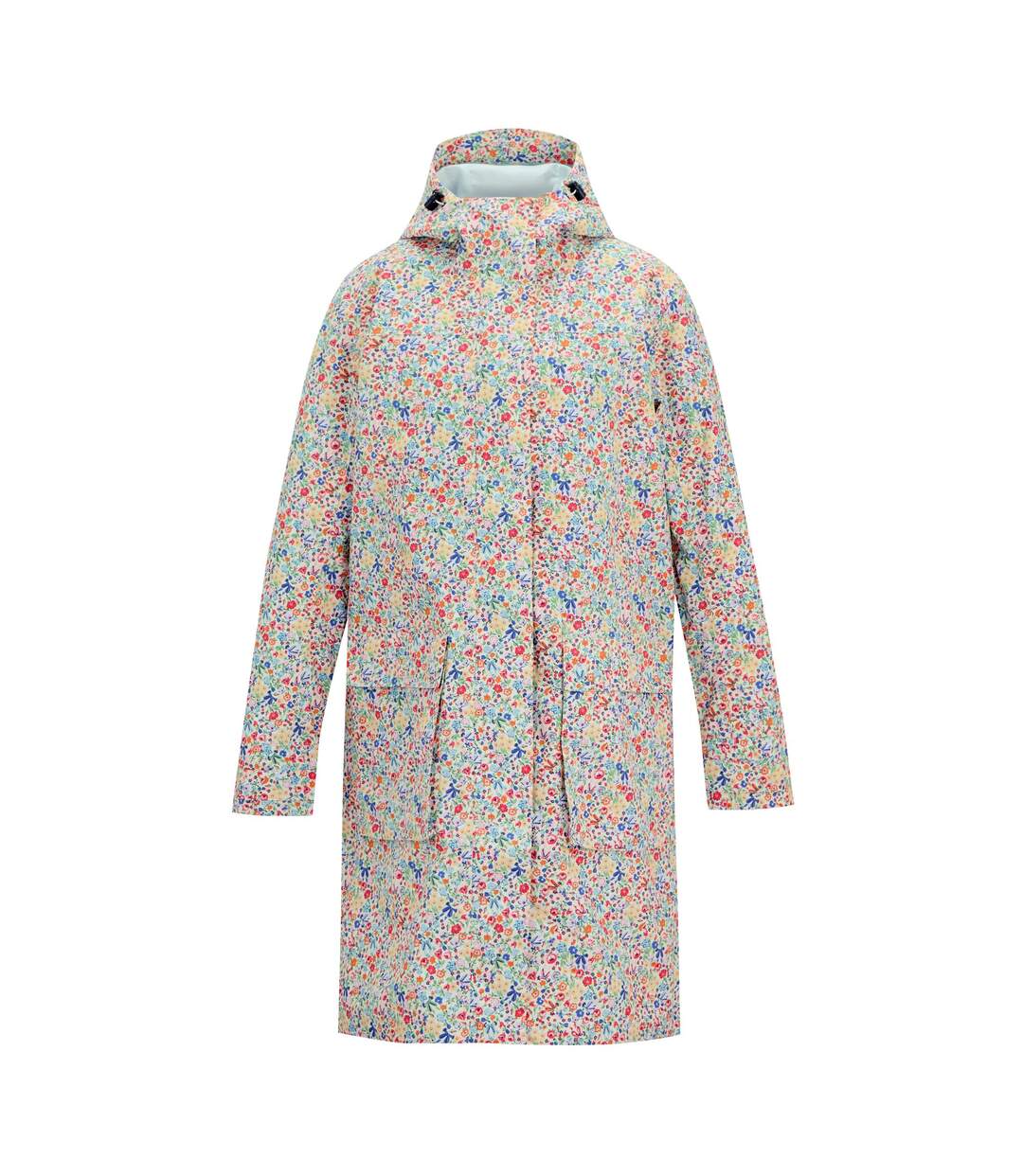 Veste Imperméable Longue À Capuche Et Taille Ajustables Motif/style Petites Fleurs Cath Kidston Femme Crème Harmonie Floral Regatta-2