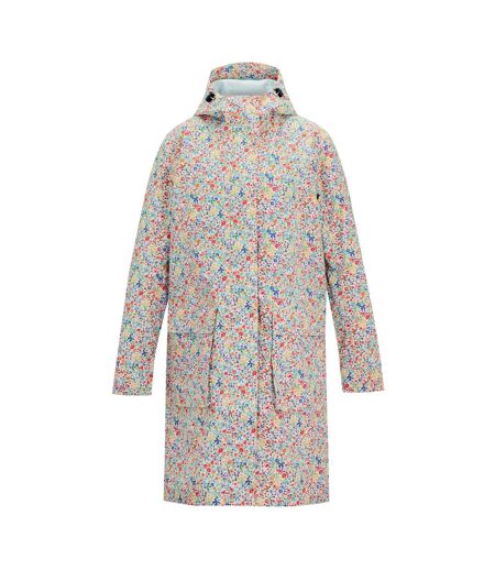 Veste Imperméable Longue À Capuche Et Taille Ajustables Motif/style Petites Fleurs Cath Kidston Femme Crème Harmonie Floral Regatta