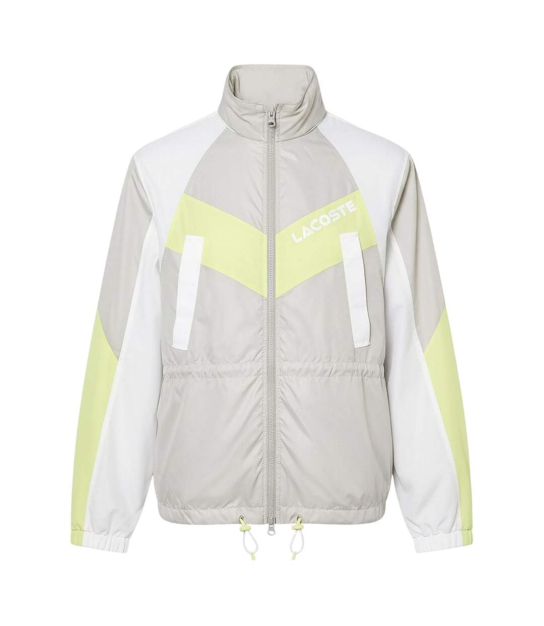 Womens/ladies Colour Block Oversized Hooded Jacket Grey Lacoste-2