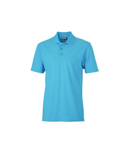 Unisex basic polo shirt turquoise James and Nicholson