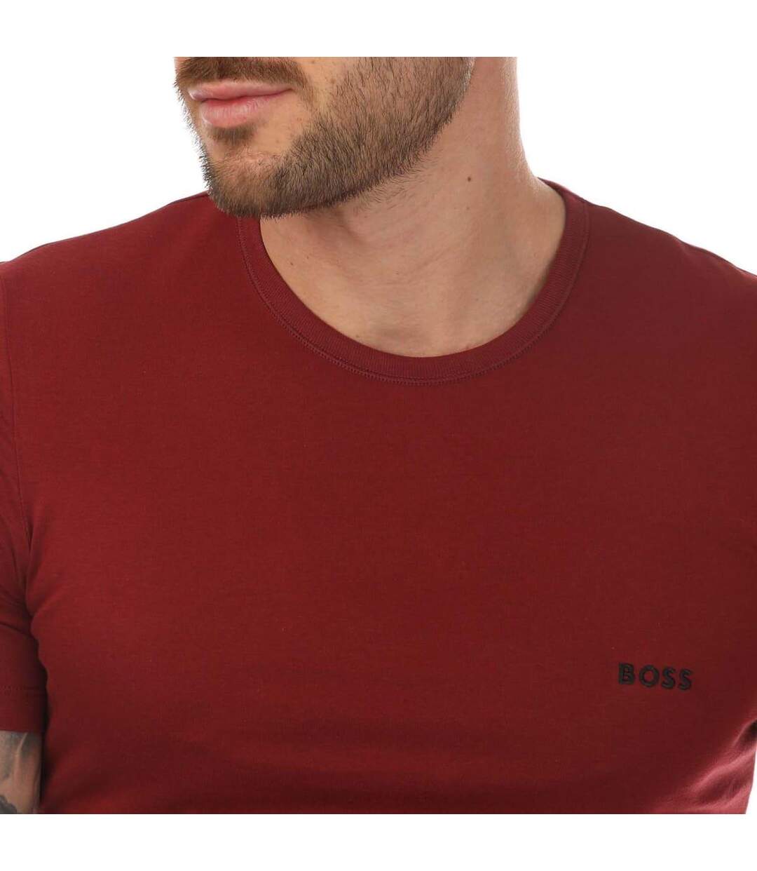 Pack Of 3  Mens Logo T-shirt  Black Navy Red Hugo-4