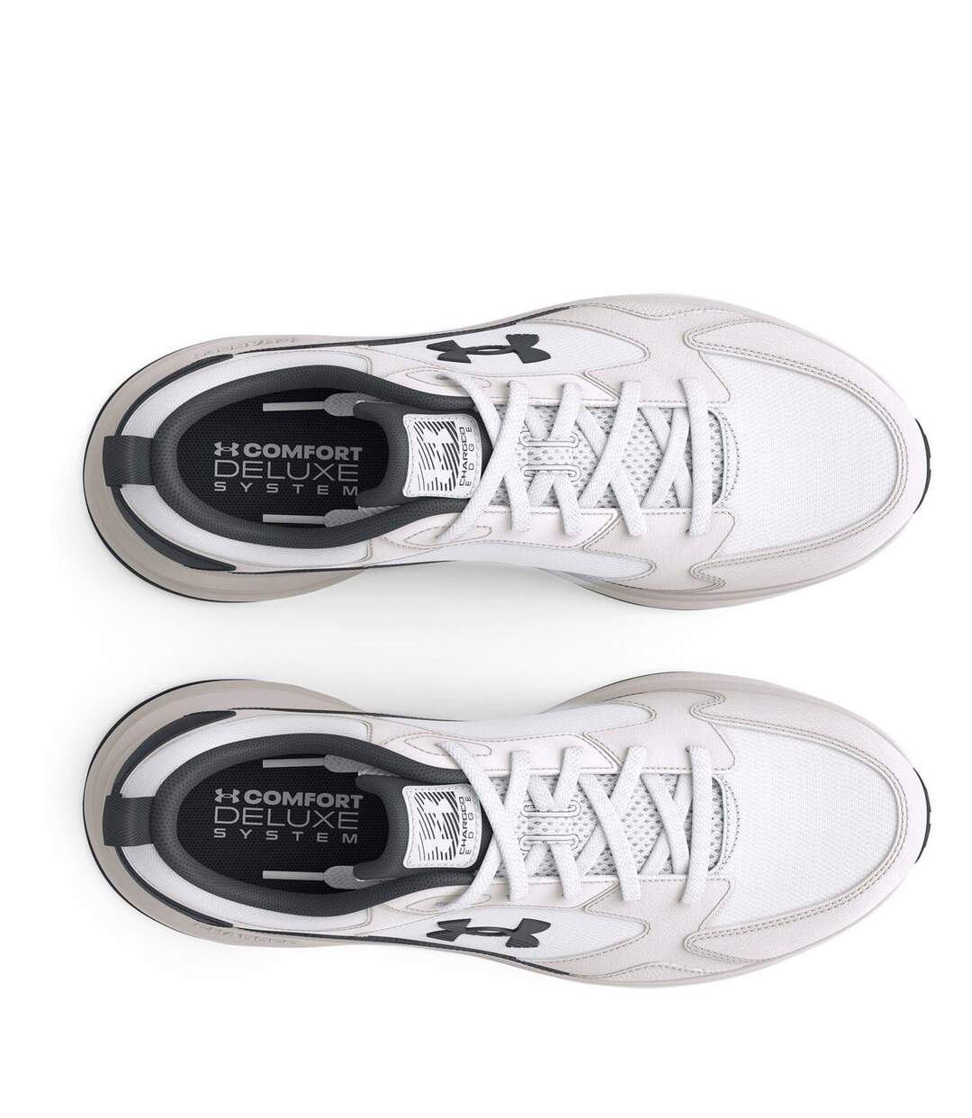Mens Charged Edge Leather Trainers White Black Under Armour-4