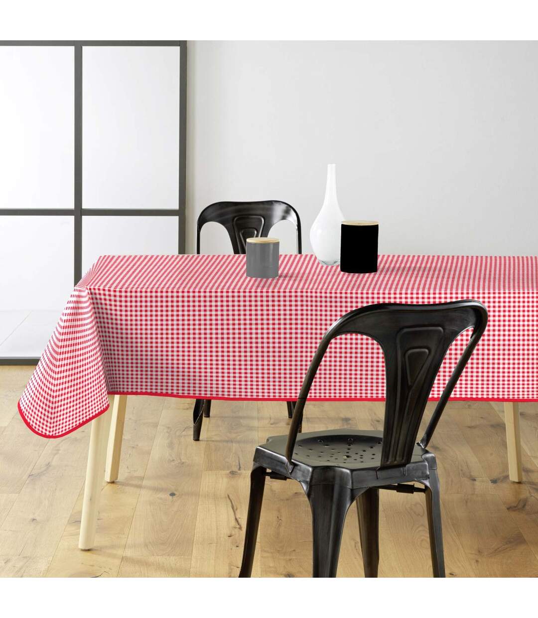 Nappe Imprimé Miny Vichy 140x240cm Rouge-3