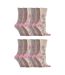 12 Pairs Ladies Cotton Rich Everyday Socks Gentle Grip Soft Top Comfort Socks-1