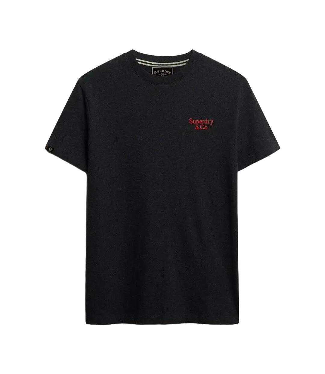 T-Shirt noir homme superdry essential serif-1