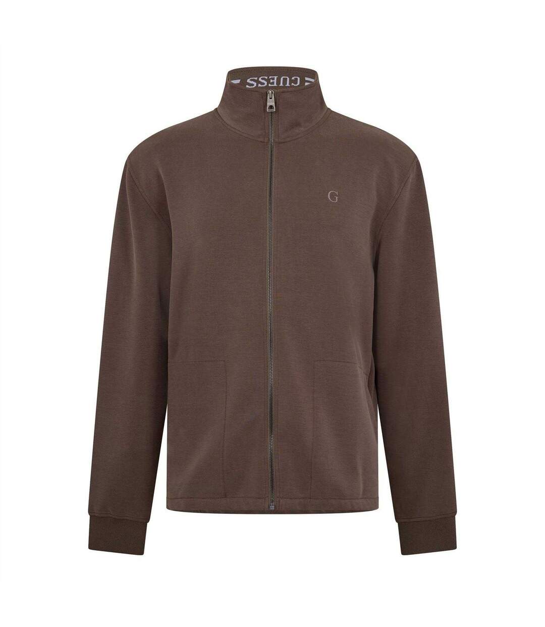 Mens Fleece Sweatshirt Stone Umber Guess-1