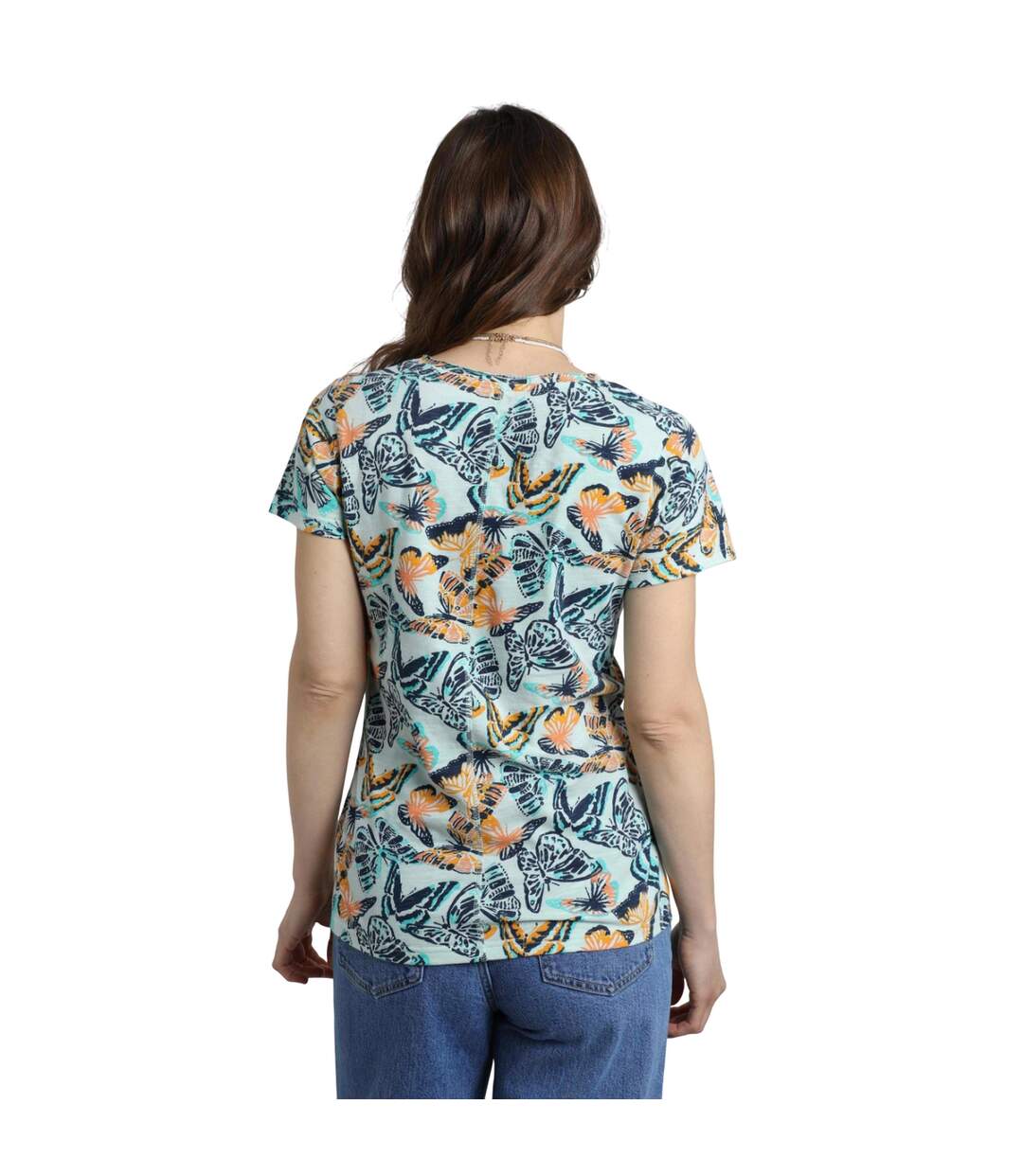 Womens/ladies merica butterflies jersey t-shirt seafoam Weird Fish-3