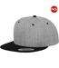 Lot de 2  casquettes ajustables classiques homme gris/noir Yupoong-1