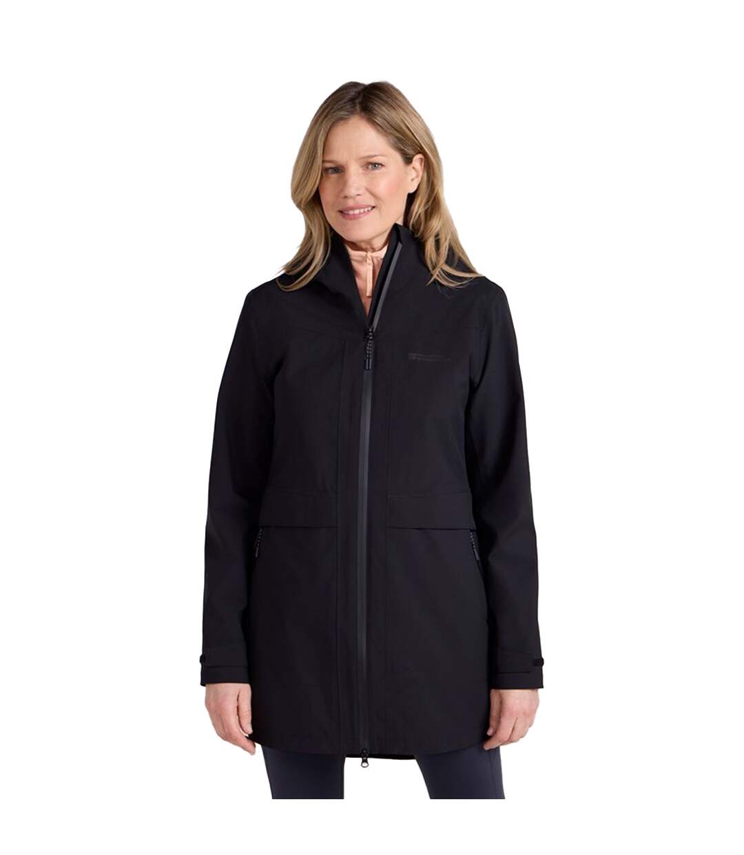 Womens/ladies april longline waterproof jacket black Mountain Warehouse-3