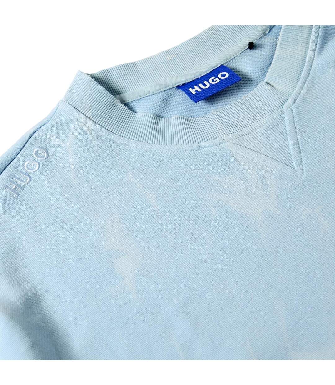 Mens Nustroyos Tie Dye Oversized Sweatshirt Blue Hugo-3