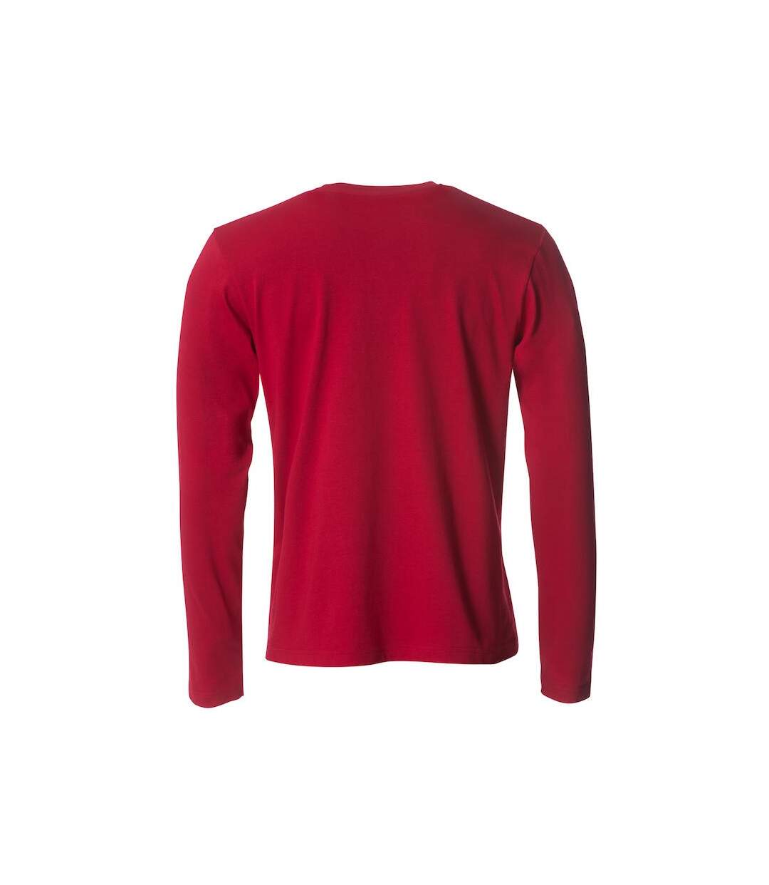 Mens Basic Long-sleeved T-shirt Red Clique-2