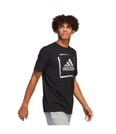 Mens Stencil Graphic Two Tone T-shirt Black Adidas