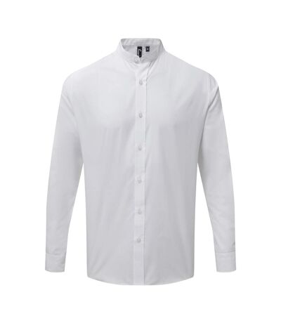Premier Adults Unisex Long Sleeve Grandad Shirt (White) - UTPC3911