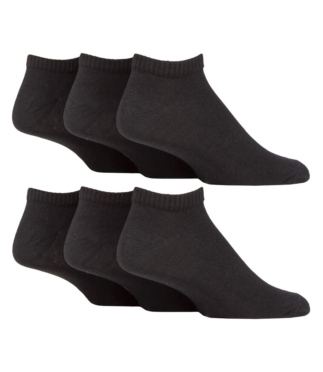 6 Pack Mens Plain Sports Trainer Socks - Comfortable Everyday Ankle Socks-1