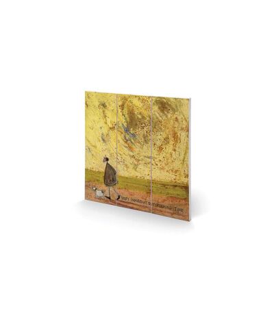 Sam Toft Very Important Daydreaming Time Wood Square Plaque (Yellow/Brown) (30cm x 30cm)