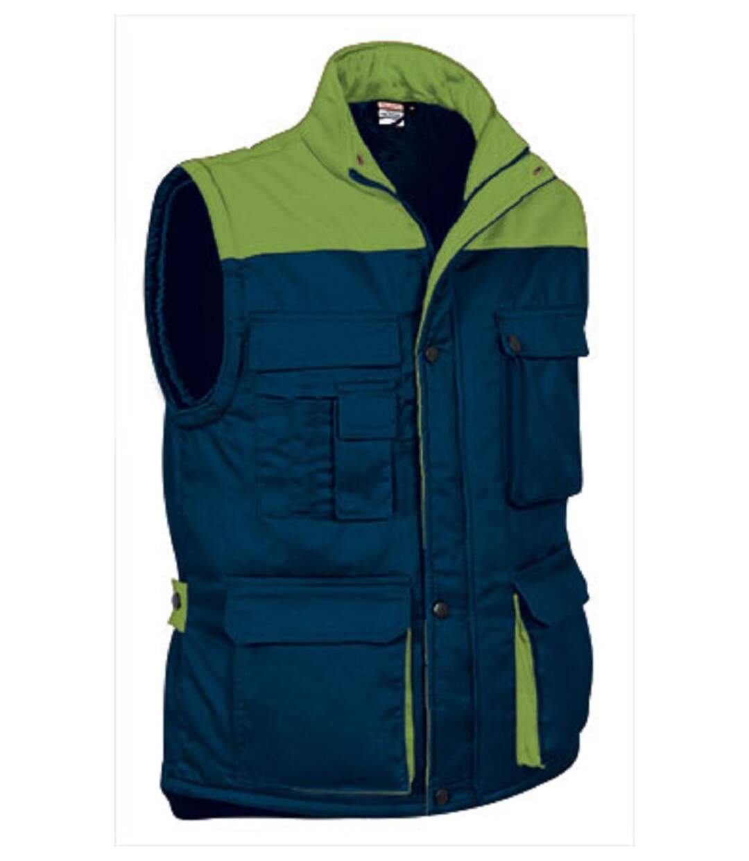 Gilet doudoune de travail sans manches - Homme - REF THUNDER - navy vert lime-1