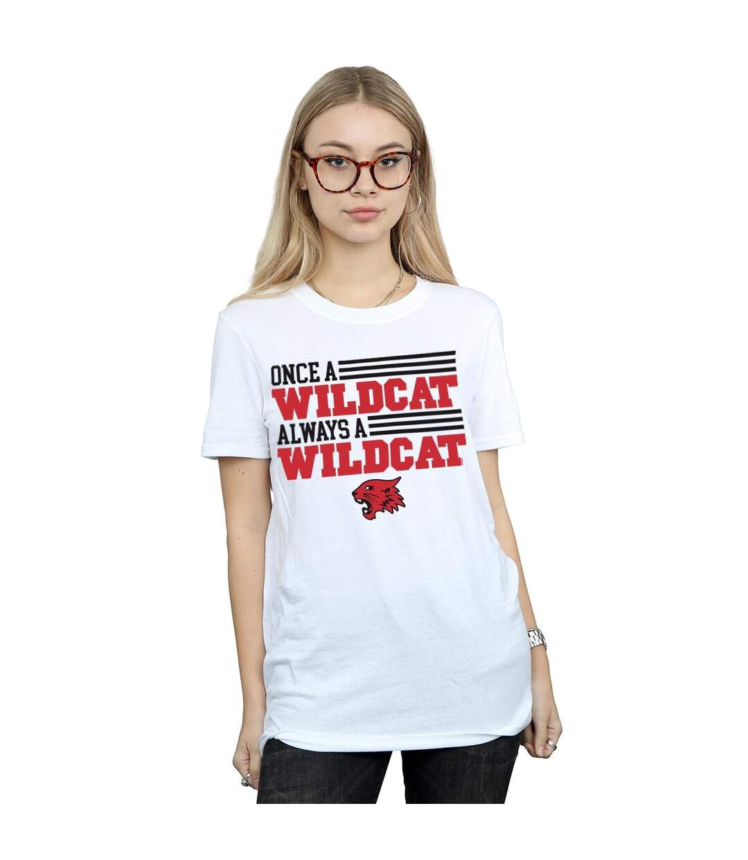 Disney Femmes/Les femmes High School Musical The Musical Once A Wildcat - T-shirt boyfriend en coton (Blanc) - UTBI48152-2