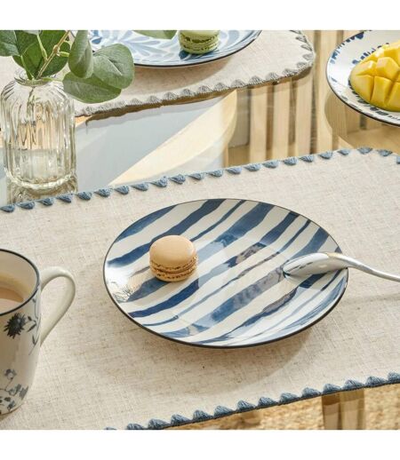 Lot de 6 Assiettes à Dessert Umami Rayure 19cm Bleu