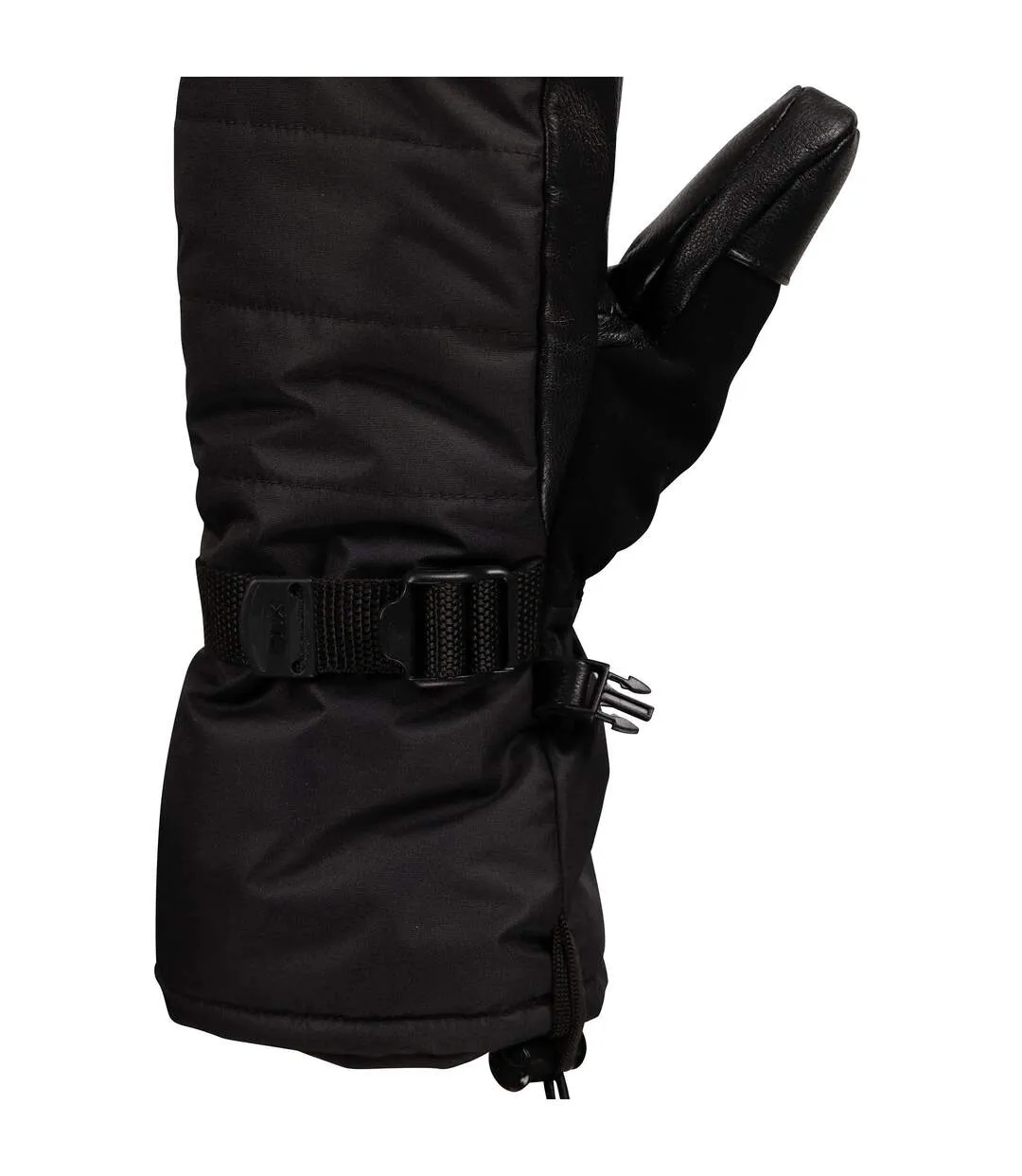 Unisex Adult Thoren Dlx Goat Leather Ski Mittens Black Trespass-4