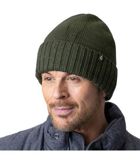Warm Ribbed Cuff Beanie Hat for Men | Fleece Lined Chunky Winter Hat