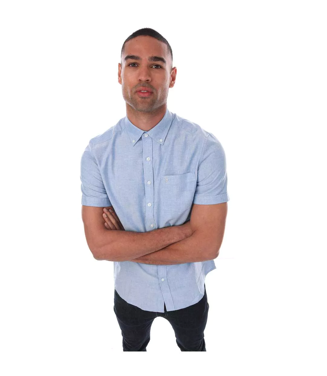Chemise Manches Courtes Drayton Homme Bleu Farah-1