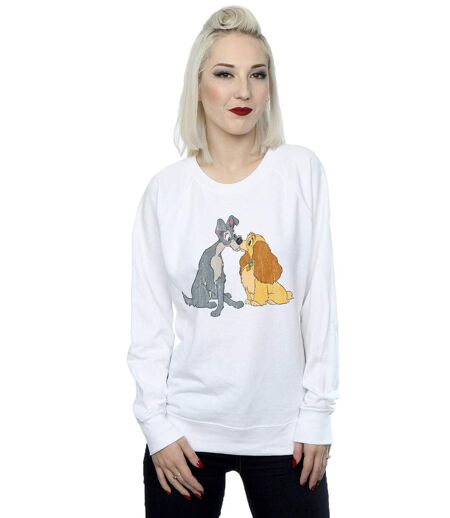 Disney - Sweat LADY AND THE TRAMP DISTRESSED KISS - Femme (Blanc) - UTBI13971