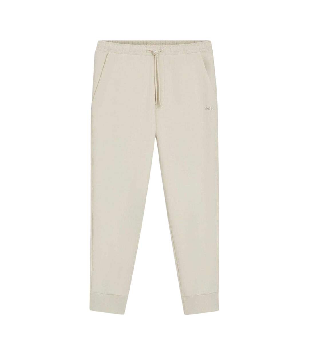 Mens Hadiko Drawstring Waist Joggers White Boss-1