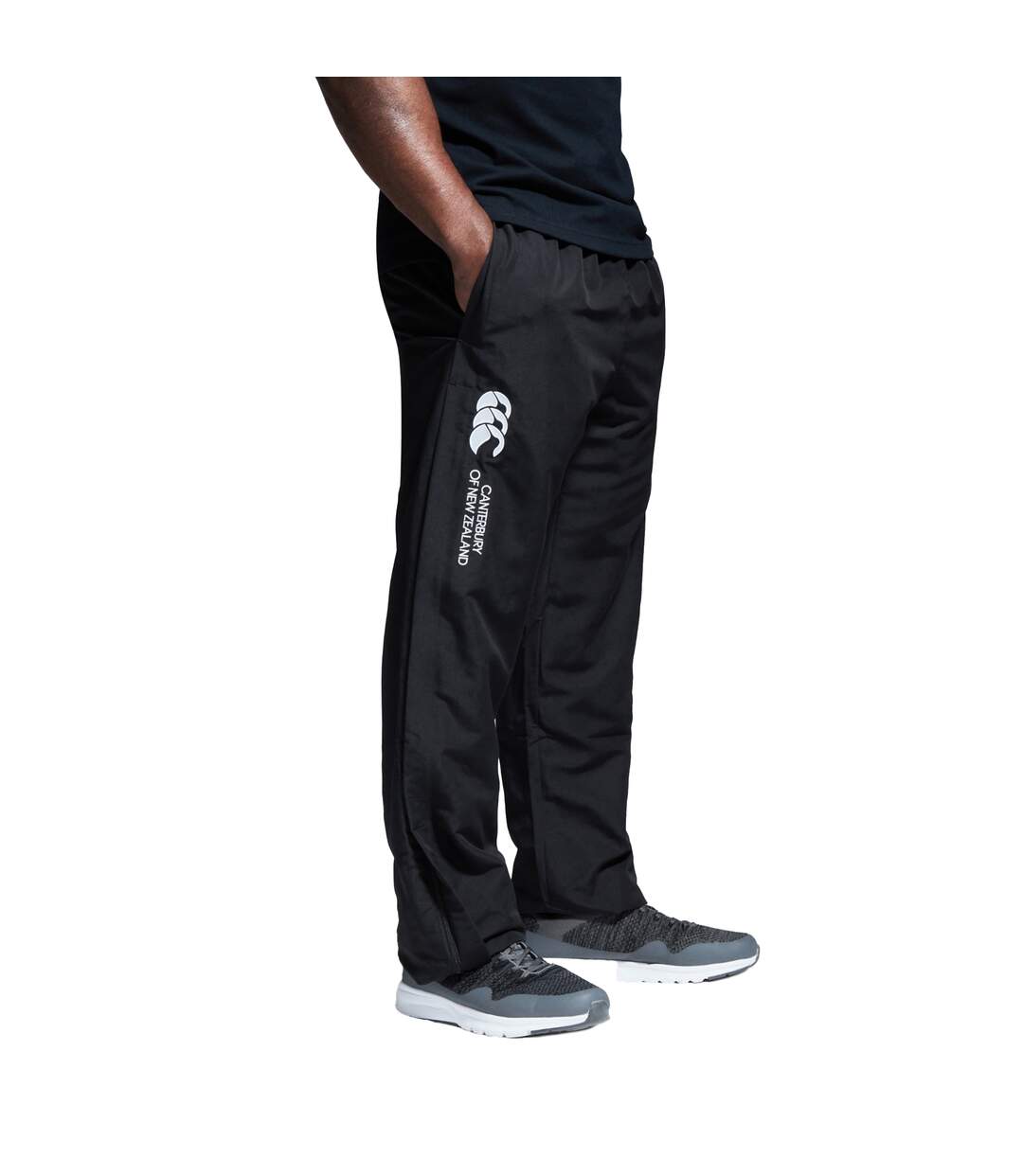 Mens Stadium Open Hem Tracksuit Bottoms Black Canterbury-1