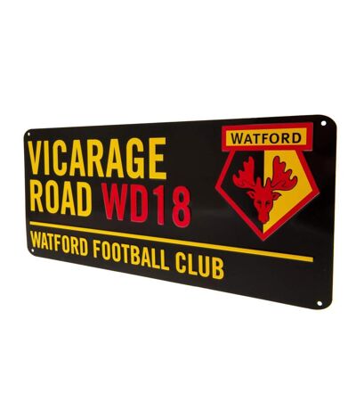 Watford FC - Plaque de rue (Noir / Jaune) (Taille unique) - UTTA8478