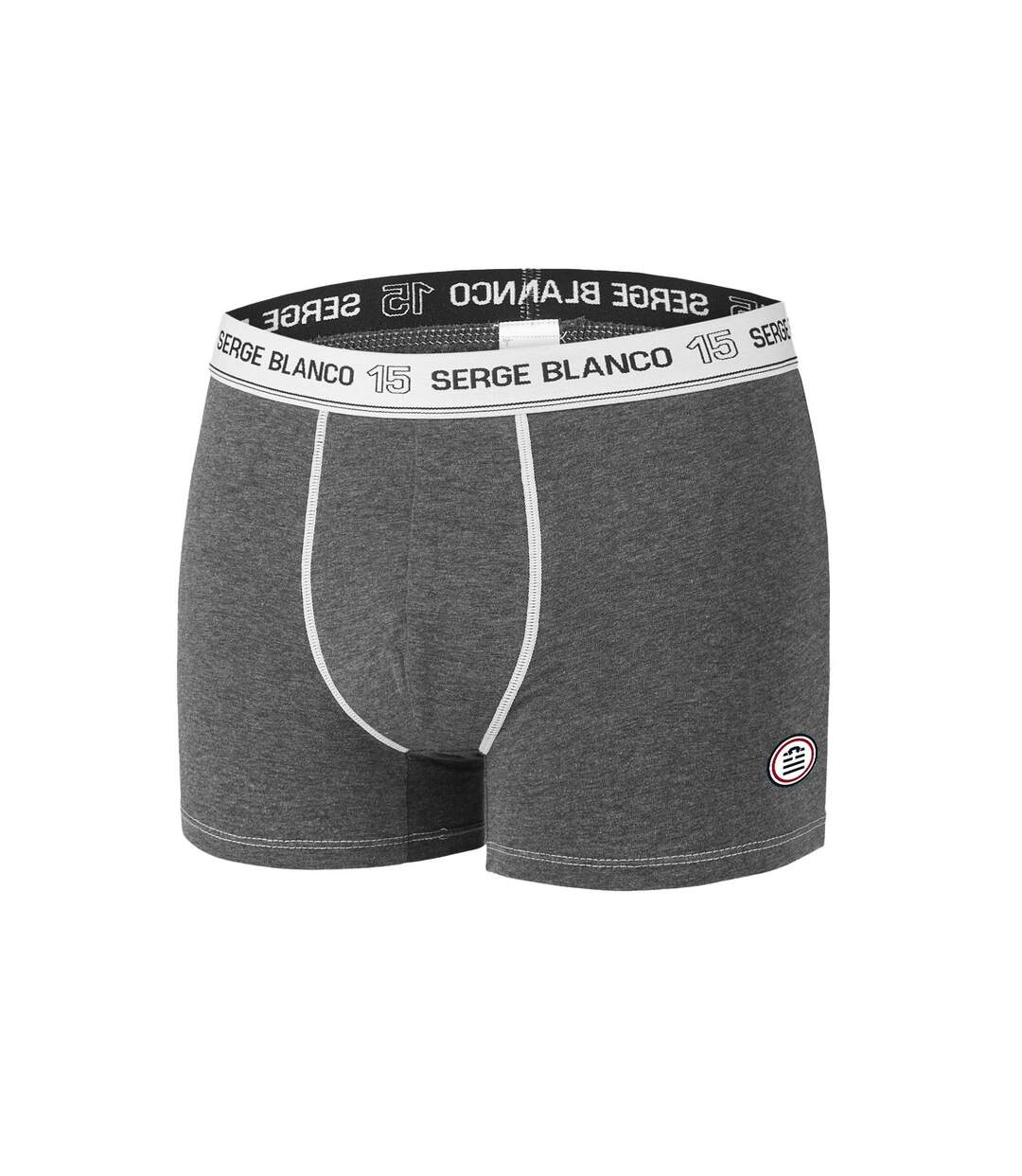 Lot de 4 Boxers coton homme avec surpiqûres Class Serge Blanco