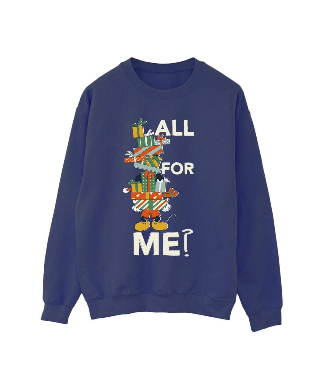 Disney Sweatshirt Womens/Ladies Mickey Mouse Presents All For Me (Bleu marine) - UTBI29340-1