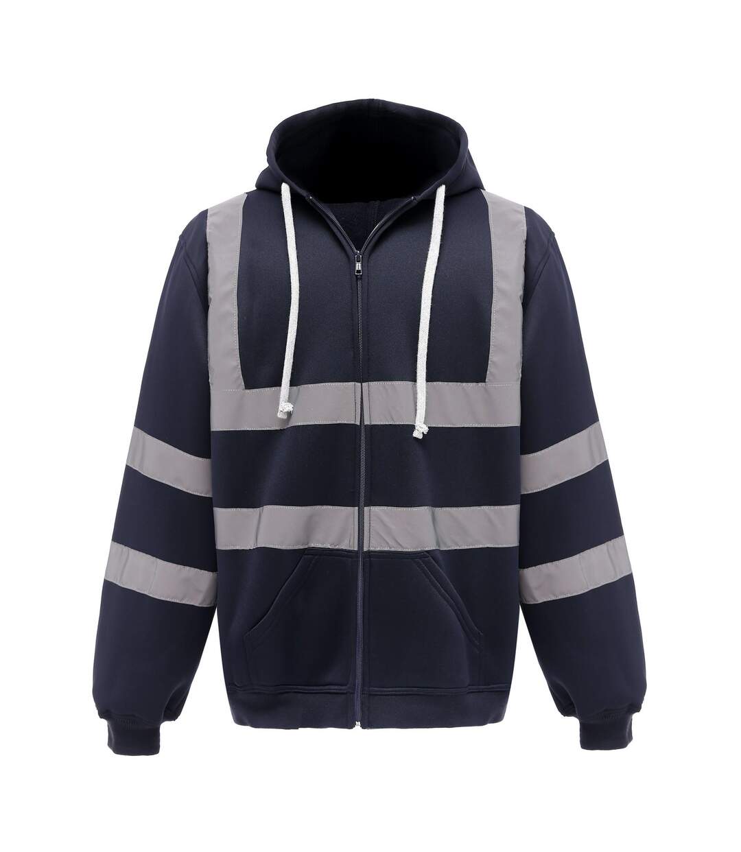 Hi visibility veste réfléchissante à capuche homme bleu marine Yoko-1