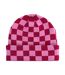 Bonnet Motif/style Damier Adulte Rouge Classique Vrai Rose Beechfield-1