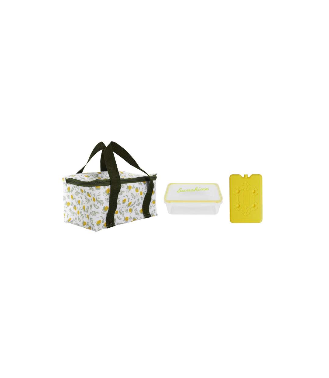 Lunch Bag 3 Pièces Bain de Soleil 22cm Jaune & Vert-1