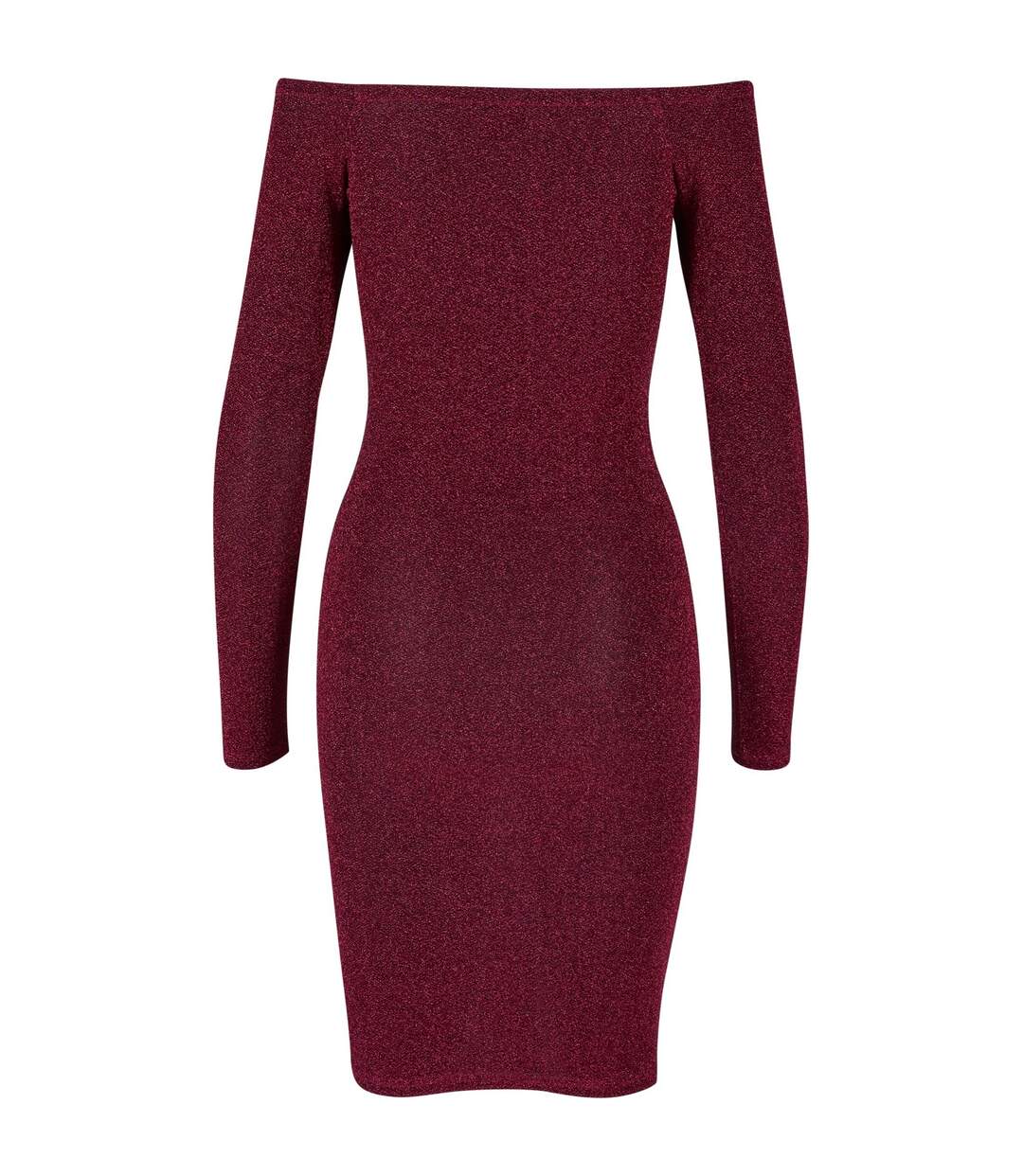 Robe Manches Longues Motif/style Paillettes Femme Bordeaux Urban Classics-2