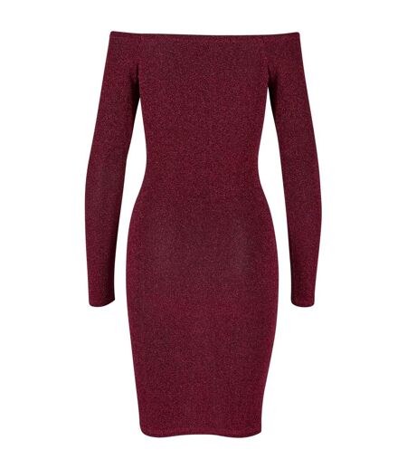 Robe Manches Longues Motif/style Paillettes Femme Bordeaux Urban Classics