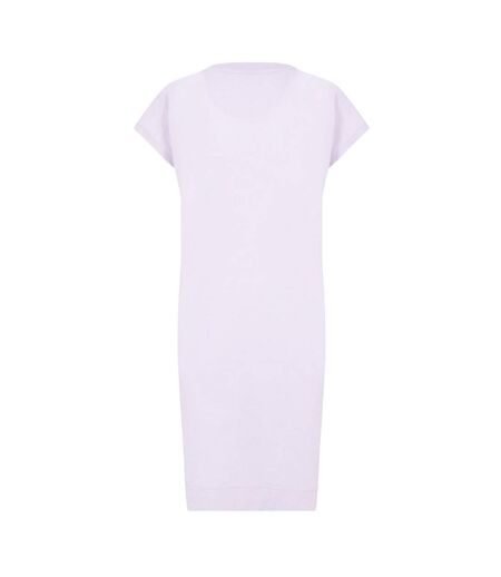 Womens/ladies Crew Neck T-shirt Dress Purple Boss