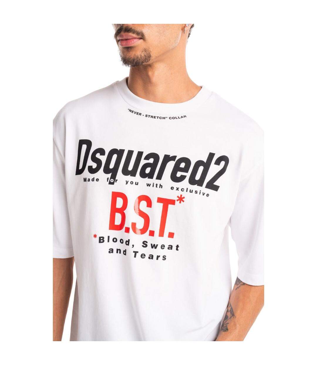 T-shirt Bloody Sweat Tears Homme Blanc Pur DSquared2-4