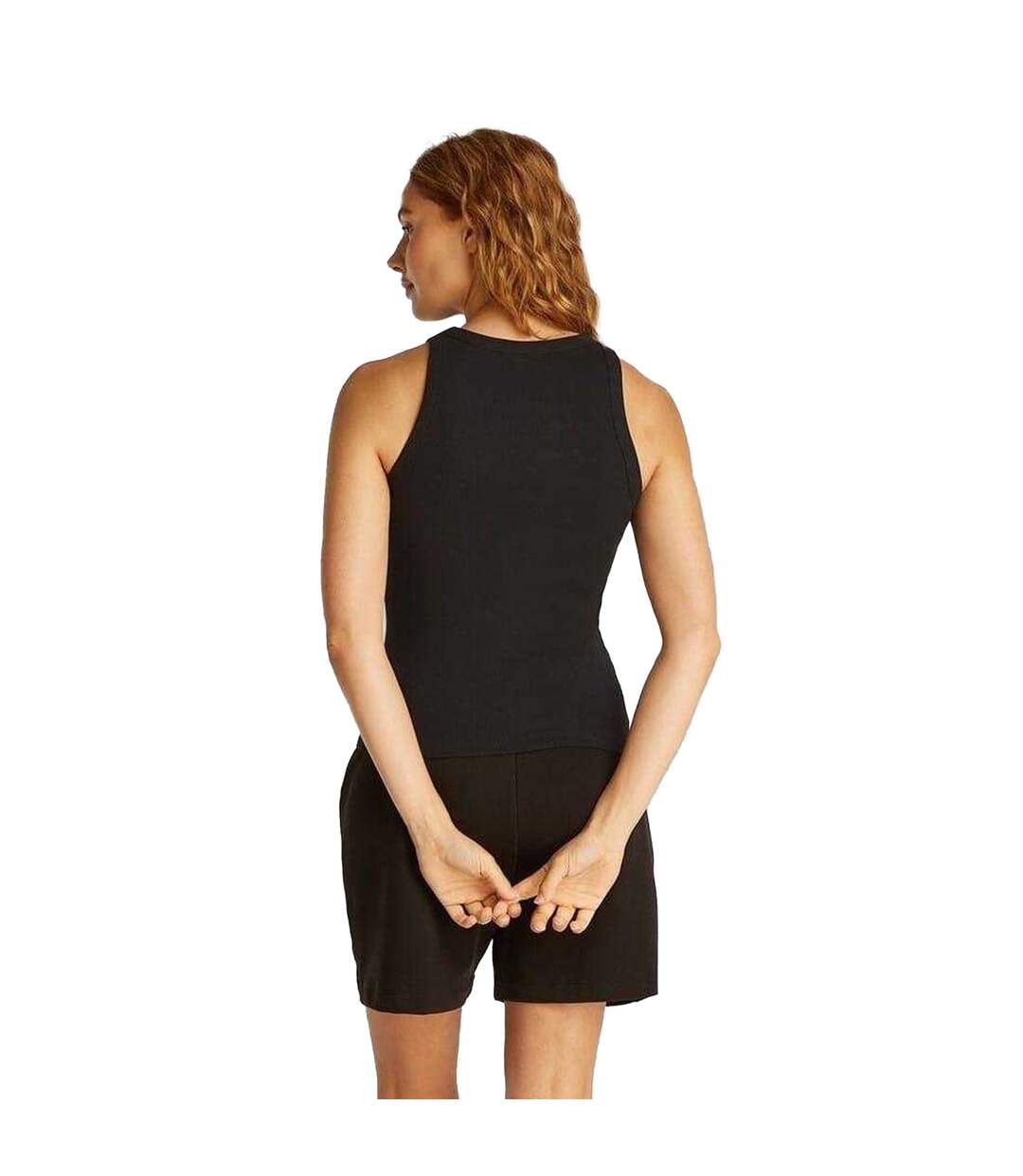 Womens/ladies Cotton Blend Tank Top Black Calvin Klein-3