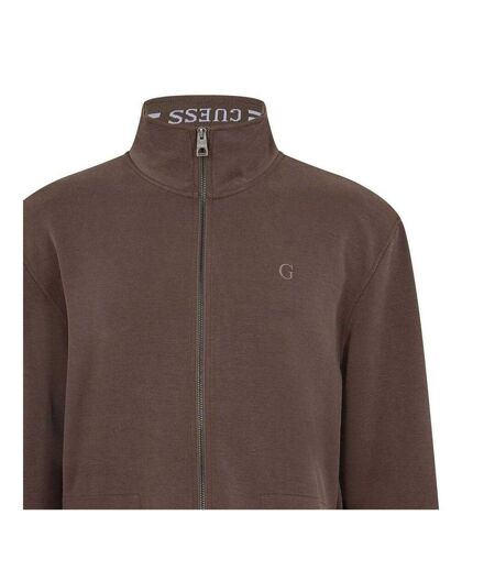 Mens Fleece Sweatshirt Stone Umber Guess