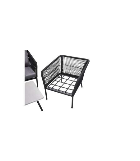 Salon de Jardin Lindos 134cm Noir & Gris