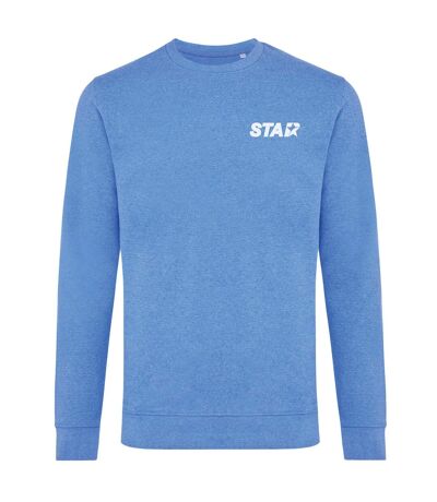 Unisex adult denali recycled cotton undyed sweatshirt heather blue Iqoniq