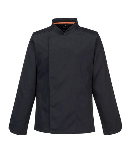 Portwest Mens Pro Air-Mesh Long-Sleeved Chef Jacket (Black) - UTPW1331
