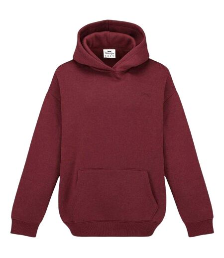 Sweat À Capuche Motif/style Logo Femme Bordeaux Slazenger